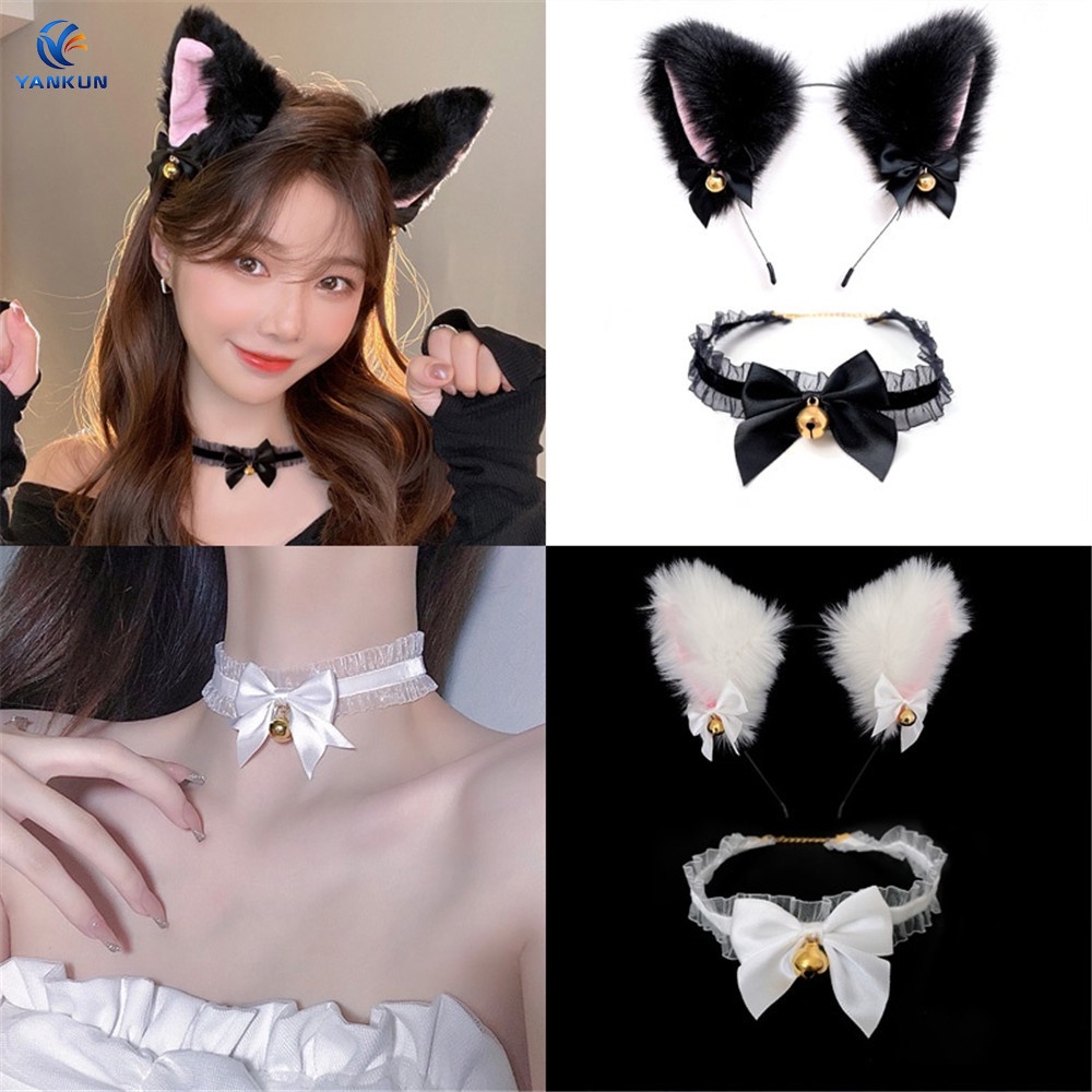 Vòng Cổ Choker Ren Màu Đen Phối Nơ Phong Cách Cổ Điển