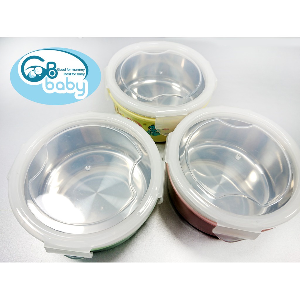 Bát Inox ăn dặm cho bé 8815 GB-Baby Chính hãng an toàn chất lượng