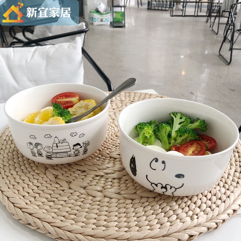 Bát Sứ Ăn salad / Ăn Tráng Miệng / Ăn Mì / Nấu Ăn Kiểu Hoạt Hình snoopy charlie Nhật Bản Dễ Thương Chịu Nhiệt Cao Cho Bé Gái