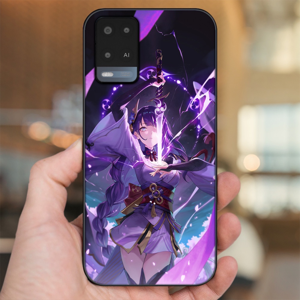 Ốp lưng Oppo A54 4G, A54 5G viền đen in hình Raiden Shogun Genshin Impact