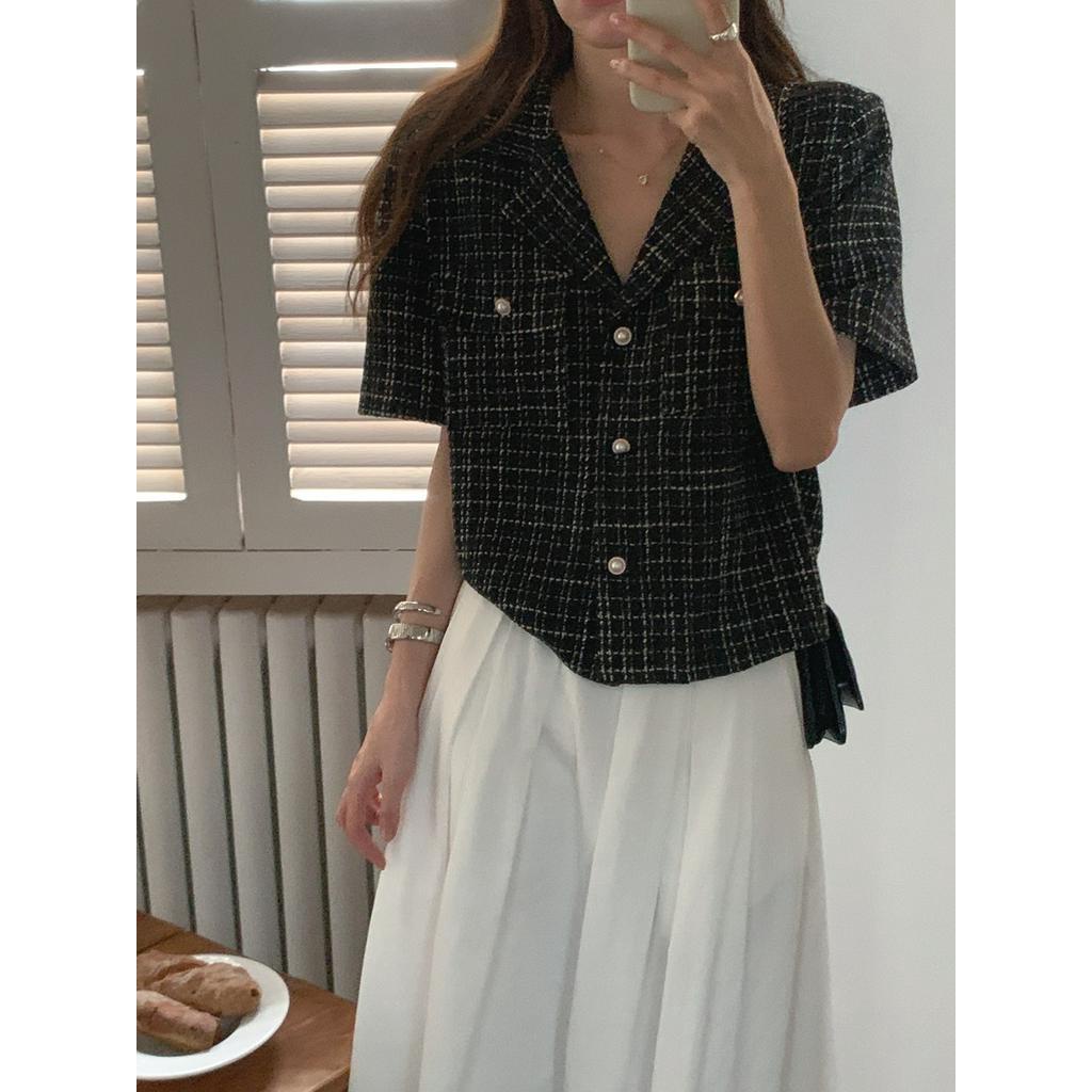 Áo Khoác Blazer Dáng Ngắn Phong Cách Retro Pháp 62578