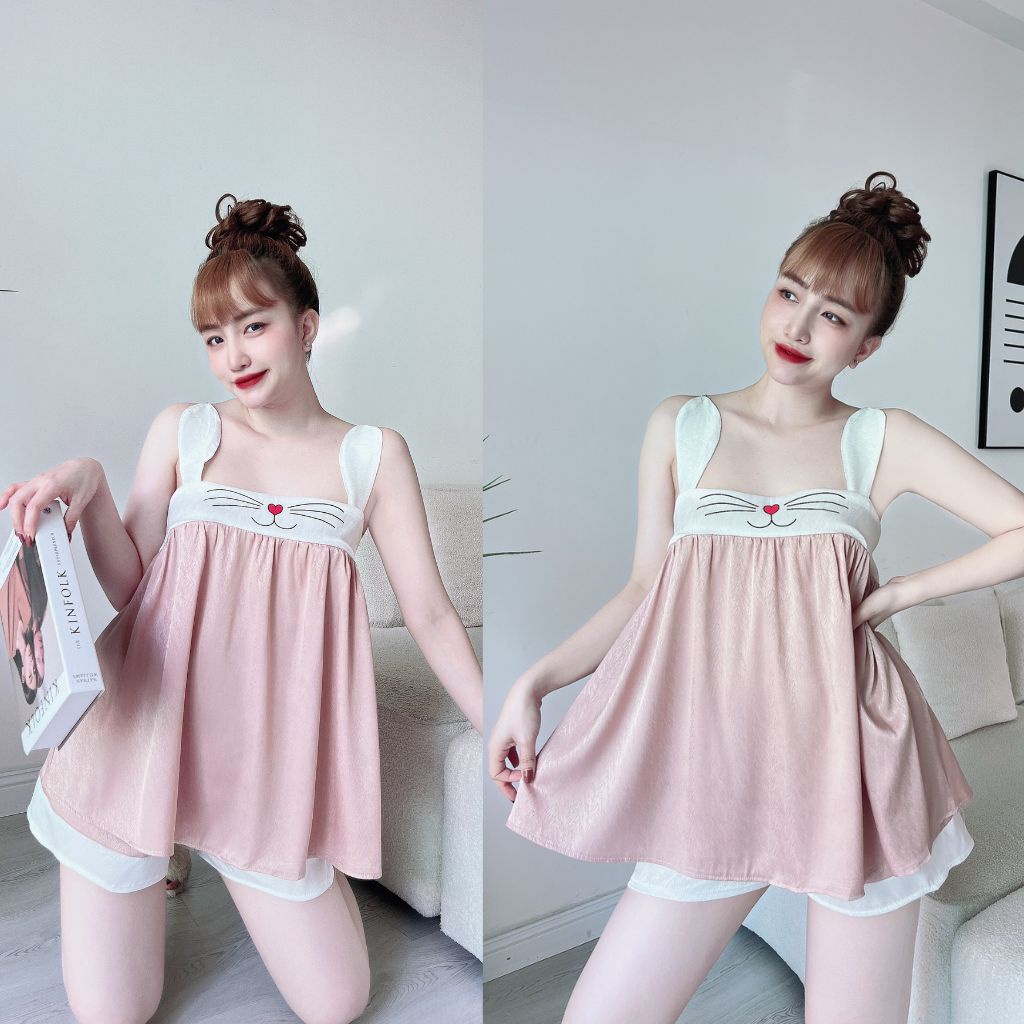 Đồ Ngủ Nữ BIGSIZE MIKY, Đồ Ngủ Sexy cao cấp mềm mại xinh xắn &lt; 70KG