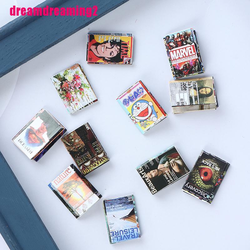 Bộ 12 mô hình quyển sách mini trang trí cho nhà búp bê