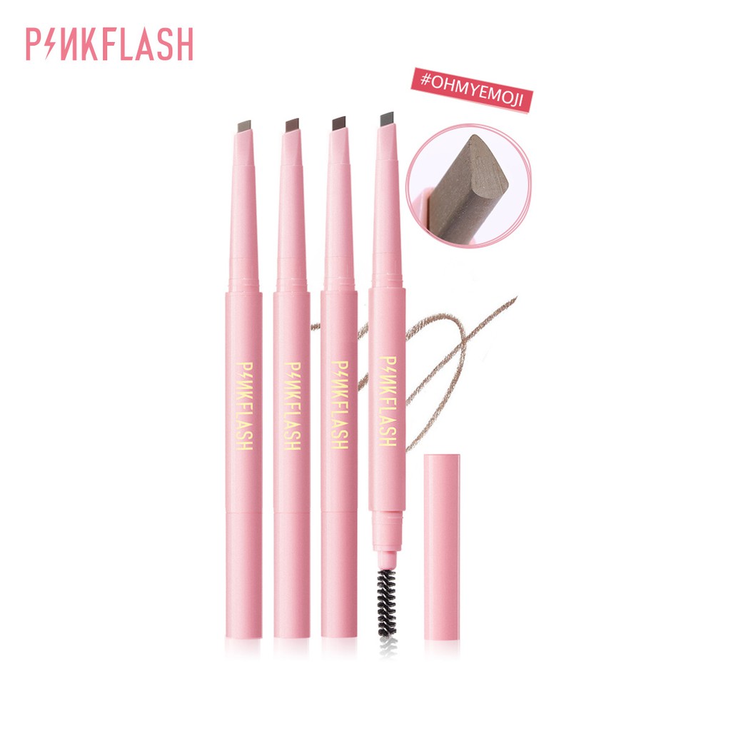 Chì kẻ mày PINKFLASH ngòi mềm kèm cọ dễ tán màu chống nước lâu trôi 8 giờ 30g | BigBuy360 - bigbuy360.vn