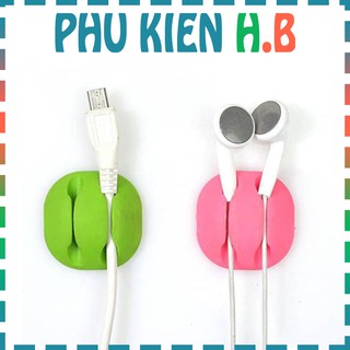 Giá đỡ kẹp dây sạc, phụ kiện cố định cáp sạc các thiết bị điện tử trên bàn và ô tô - Phụ Kiện HB