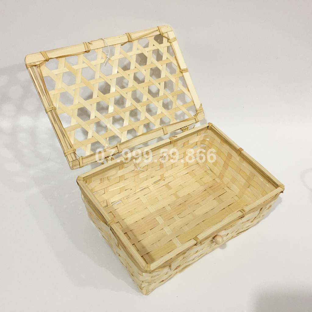 Hộp quà tết, hộp mây tre đan có tay cầm | BigBuy360 - bigbuy360.vn
