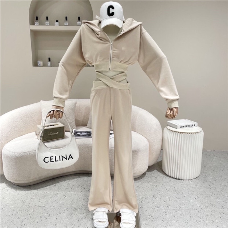 SET ÁO KHOÁC CROPTOP VÀ QUẦN CÁCH ĐIỆU