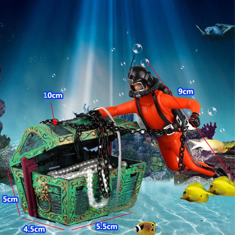 Đồ trang trí hộp kho báu trang trí bể cá sáng tạo