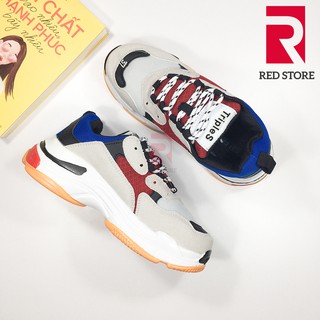 Giày ulzzang Balen Triple S màu xanh đỏ nam nữ