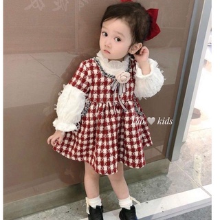 Váy Dạ Kẻ caro Dài Tay Cho Bé Gái 1 -5 tuổi cực đẹp