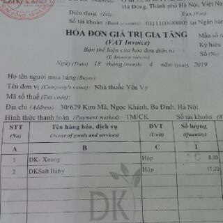 Xịt mũi DK Xoang cuả đh dược