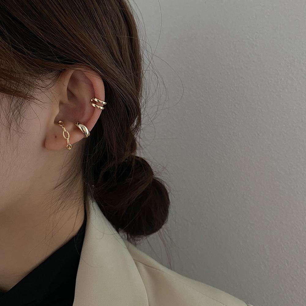 Khuyên Vành Tai Hai Lớp Không Cần Khoan Lỗ Thời Trang Cho Nữ