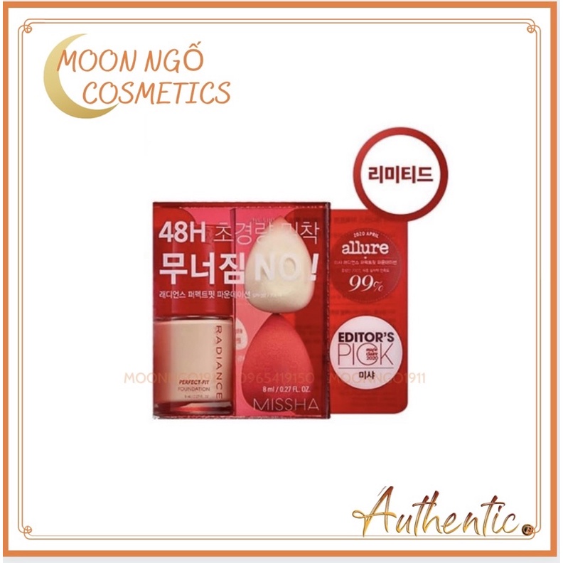 Set Kem Nền + Mút Tán Misha Radiance Foudation