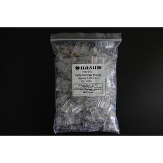Đầu bấm mạng, Hạt mạng xuyên thấu Nasun NS-952 chân cắm dày 0.35mm Đồng nguyên chất, túi 100 hạt