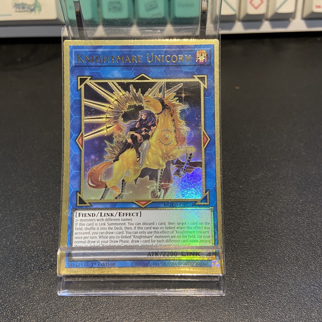 Knightmare Unicorn (alternate art) - MGED-EN034 - Premium Gold Rare 1st Edition