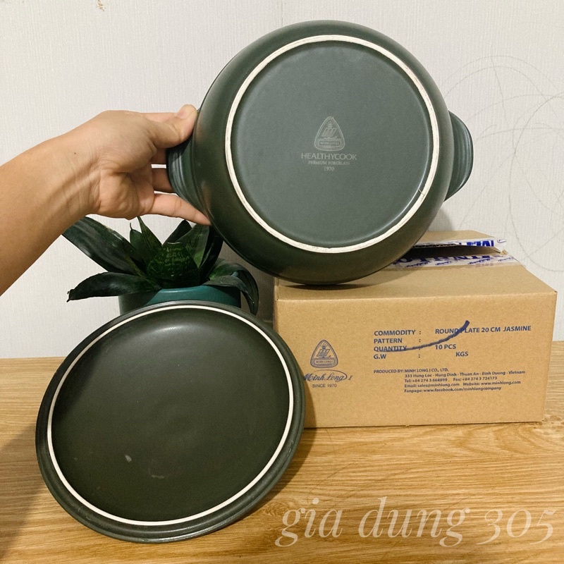 Nồi sứ dưỡng sinh Minh Long đáy cạn 1 lít
