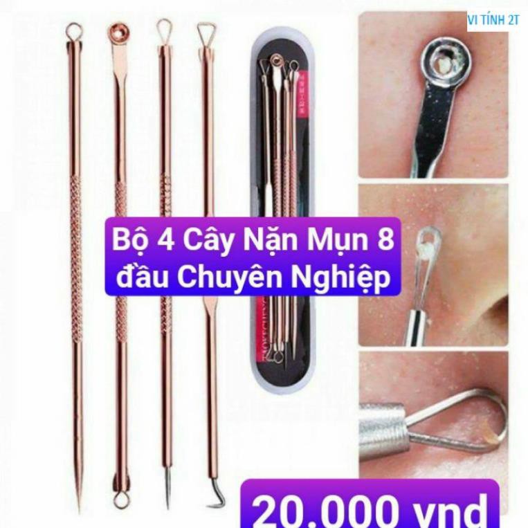 Bộ 4 Cây Nặn Mụn 8 đầu Chuyên Nghiệp