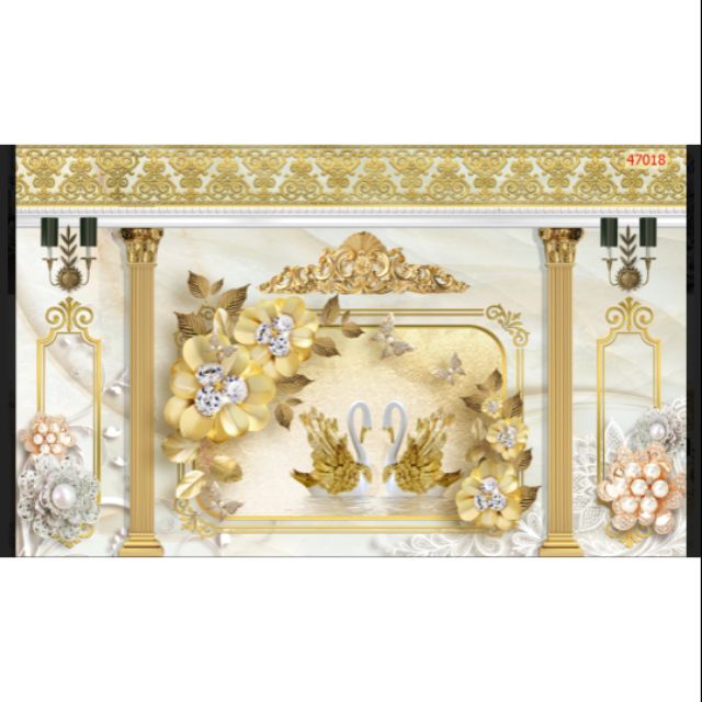 Tranh phào chỉ cổ điển dán tường 3D