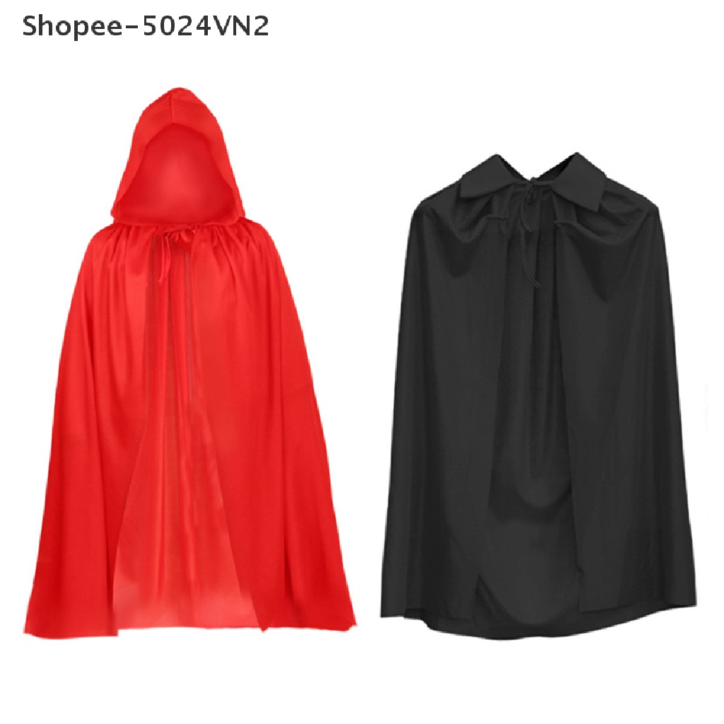 [Mới &amp; Halloween &amp; Halloween] Áo Choàng Dài Hóa Trang Phù Thủy Ác Quỷ Kinh Dị Màu Đỏ Đen