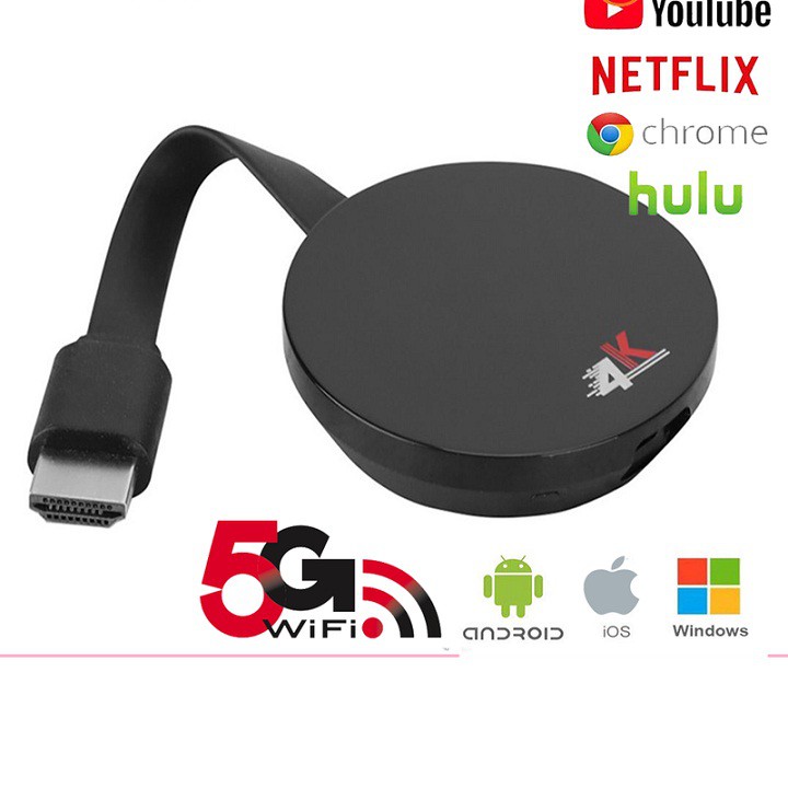 Thiết Bị Kết nối HDMI Không Dây 2.4G/5G Từ Mobile, Tablet, Laptop ra Tivi Chromecast 4K Google G2P cao cấp