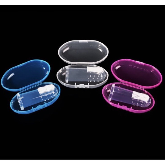 Rơ lưỡi silicon vệ sinh răng miệng cho bé có hộp đựng