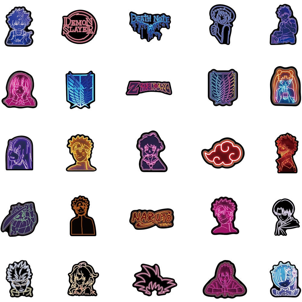 Bộ 10/50 Sticker Hoạt Hình Chống Thấm Nước