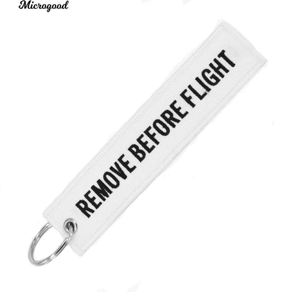 Dây móc chìa khóa có thêu chữ "Remove Before Flight" độc đáo