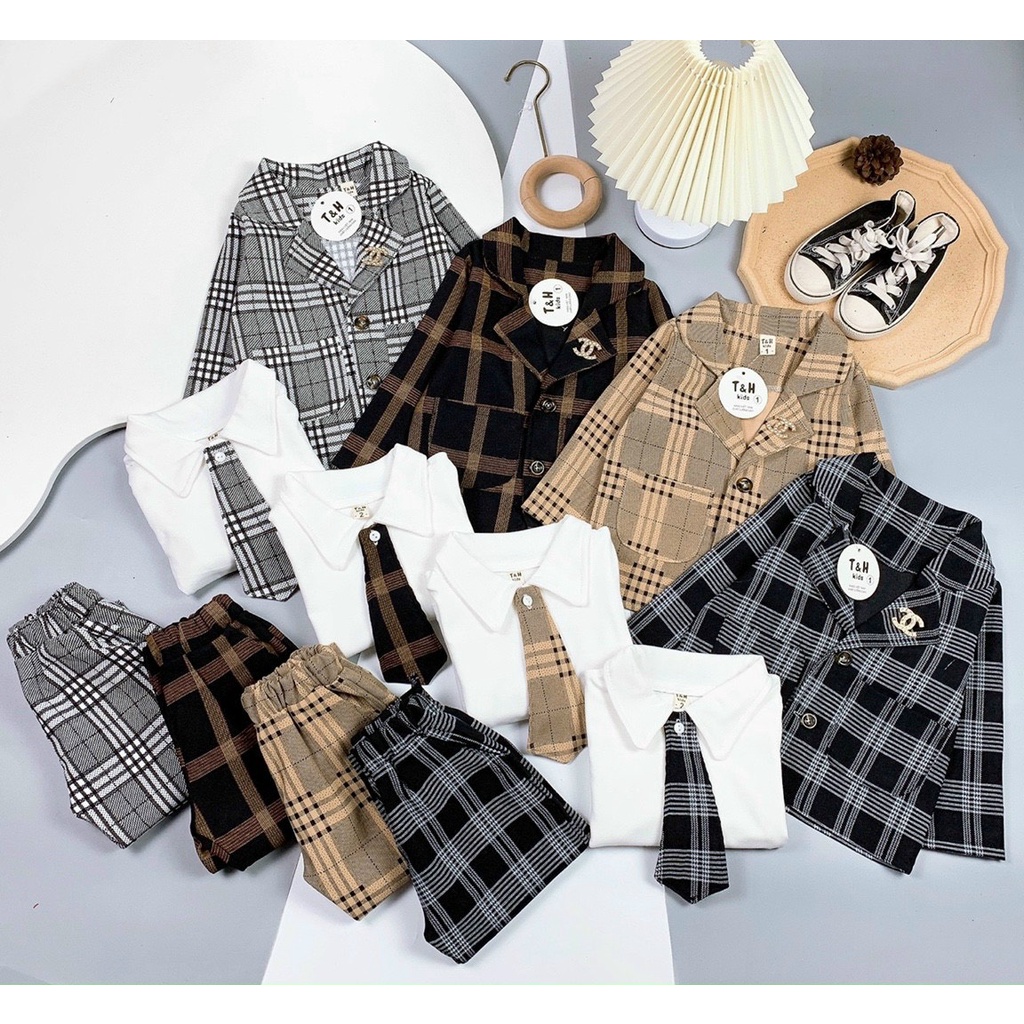 ✔️9-20kg✔️Bộ vest 4 chi tiết siêu xịn xò cho bé trai - TẾT 2022