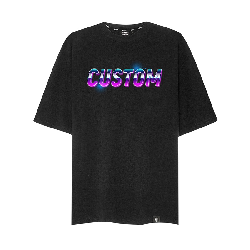 Áo Thun Đen MYO In Chữ In Hình Theo Yêu Cầu Làm Quà Tặng Đồng Phục Nhóm Đội