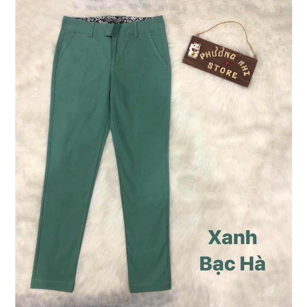 Quần Dài Kaki Thun Màu Xanh Bạc Hà / Quần Dài Nữ Trơn Basic