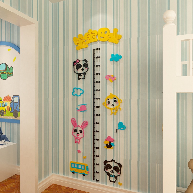 Tranh Mica trang trí Đo chiều cao động vật Trang trí phòng ngủ cho bé, trường mầm non Nhiều Size - EPeBen
