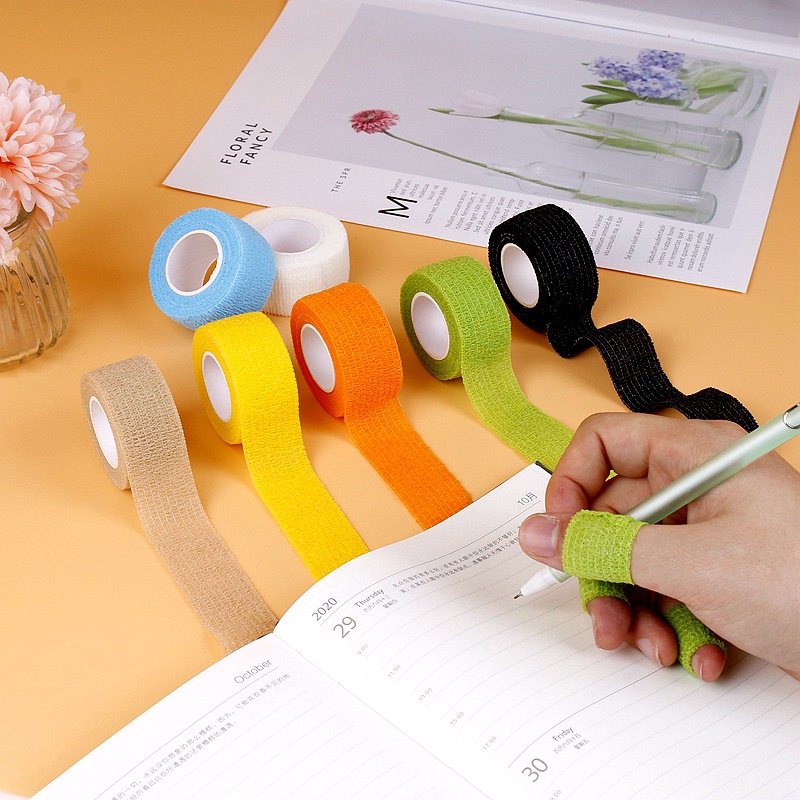 Băng Quấn Bảo Vệ Ngón Tay Tự Dính Co Dãn Nhiều Màu Khi Viết Bài, Chơi Thể Thao Cho Học Sinh Sinh Viên