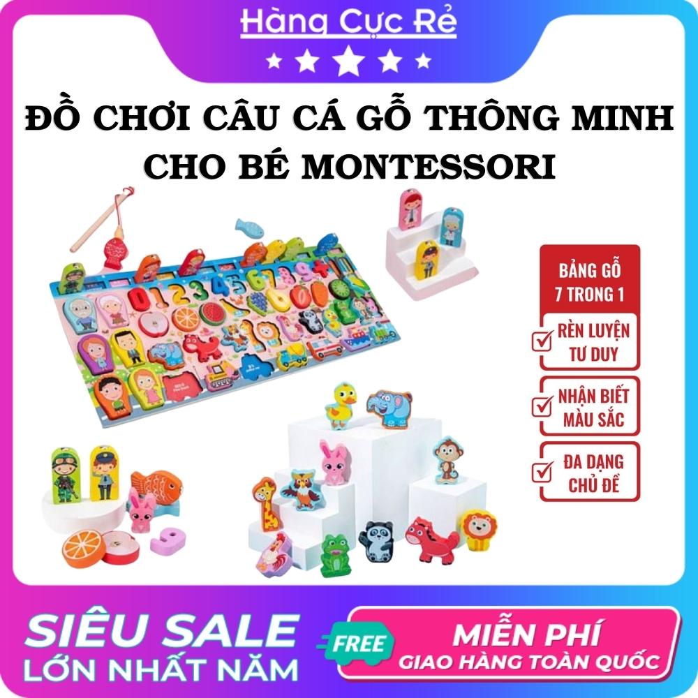 Đồ chơi câu cá gỗ thông minh cho trẻ Montessori, hình con vật, trái cây, xe ôtô - Shop Hàng Cực Rẻ