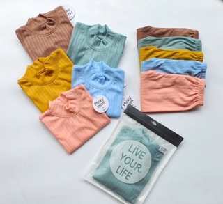 Bộ len gân cổ cao Minky ( cổ 3 phân)