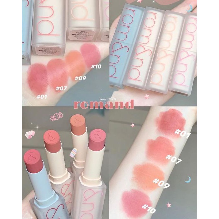 [AUTH][FULL MÀU]Son Thỏi Lì Mịn Môi Romand Zero Matte Lipstick 3g