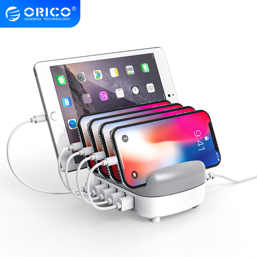 Đế sạc ORICO DUK-5P có 5 cổng usb 5V 2.4A tiện lợi cho Iphone Ipad Kindle