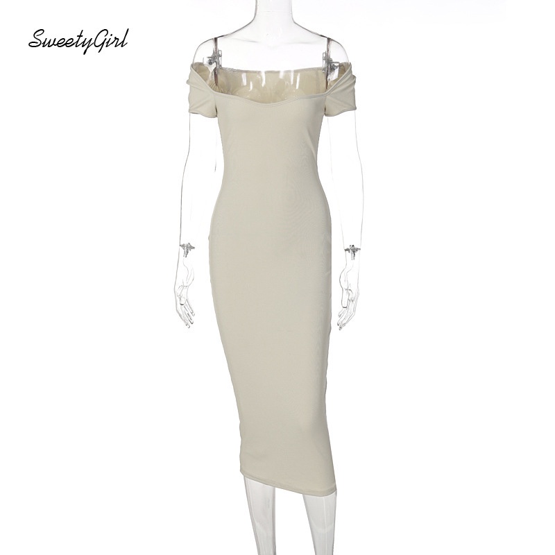 Đầm Dài Trễ Vai Có Gân 2022 Thời Trang Dành Cho Nữ