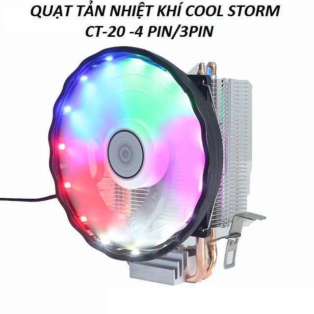 Tản Nhiệt Khí Cool Storm CT-2U led 7 MÀU- Hỗ Trợ All CPU