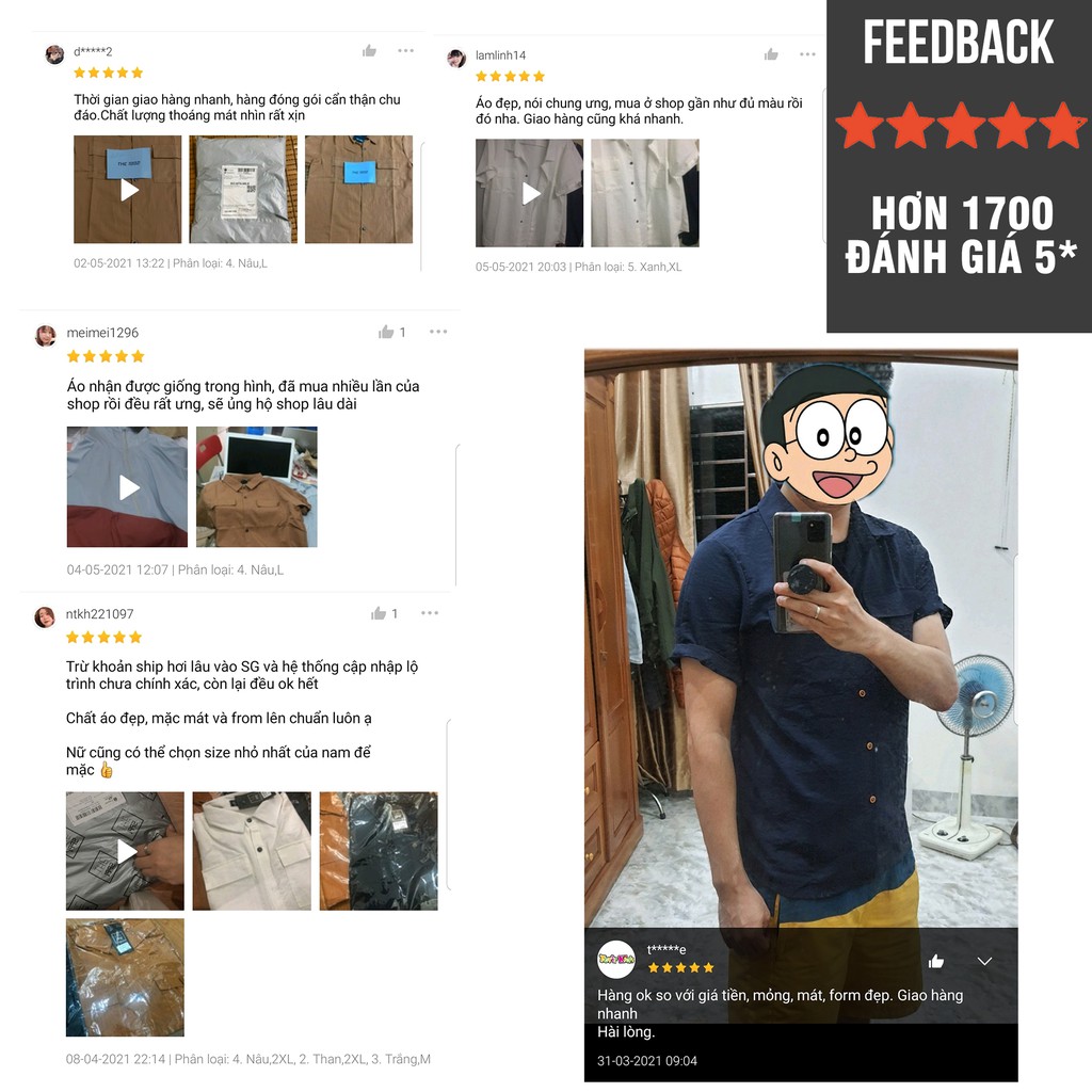 Áo sơ mi nam THE 1992 Áo đũi nam cổ bẻ cộc tay | BigBuy360 - bigbuy360.vn