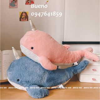 Gấu bông gối ôm Cá Voi có sừng, Kì lân biển kích thước 60-90-1m2 Bunoo shop