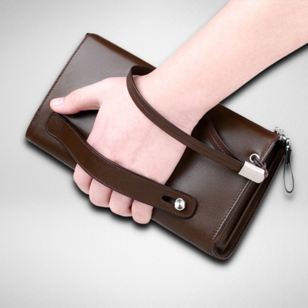 Ví nam cầm tay WILLIAMPOLO,Chất liệu Da BÒ cao cấp chống thấm nước, thiết kế nhiều ngăn, kiểu dáng lịch sự- 𝑰𝑩𝑨𝑮