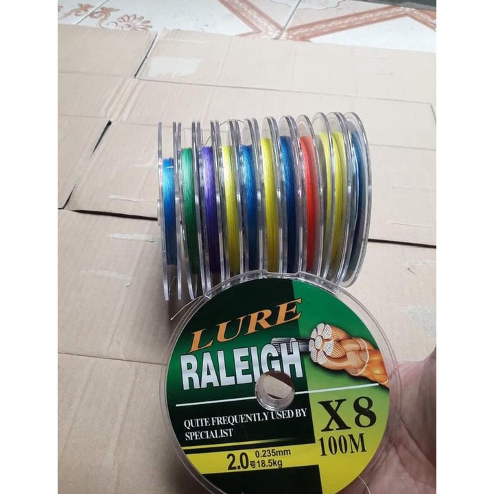 Dây dù câu cá Lure Raleigh X8 7 màu siêu đẹp siêu bền mịn A2