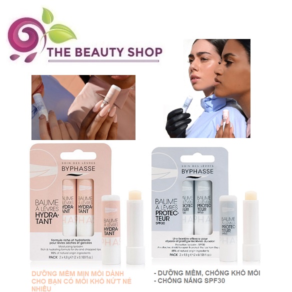 Son Dưỡng Môi Hiệu Quả Cao Không Màu, Mờ Thâm, Chống Nứt Nẻ, Chống Nắng Byphasse Lip Balm 4.8g