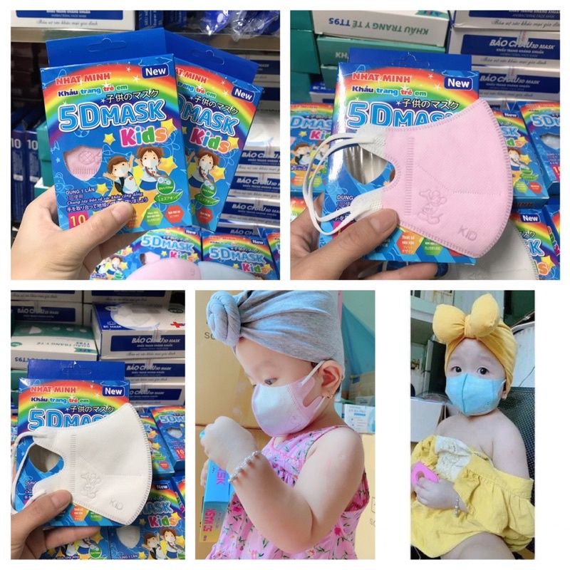 Hộp 10 chiếc Khẩu Trang 5D Mask Trẻ em