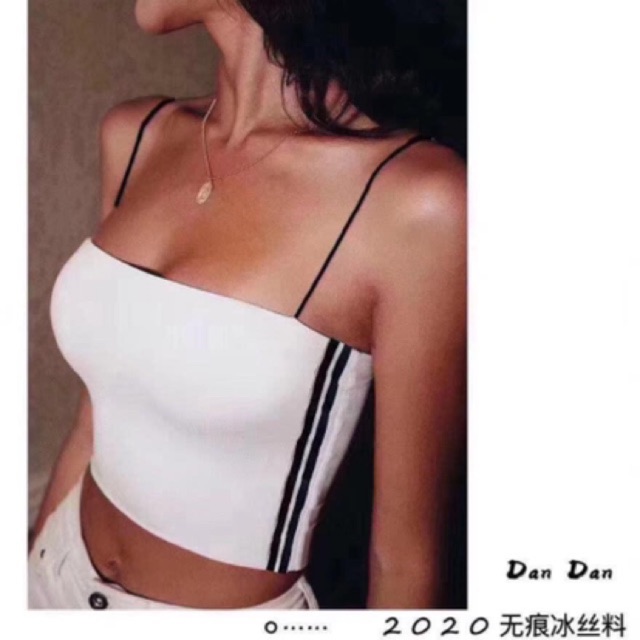 Áo 2 dây bún sọc trắng đen cá tính