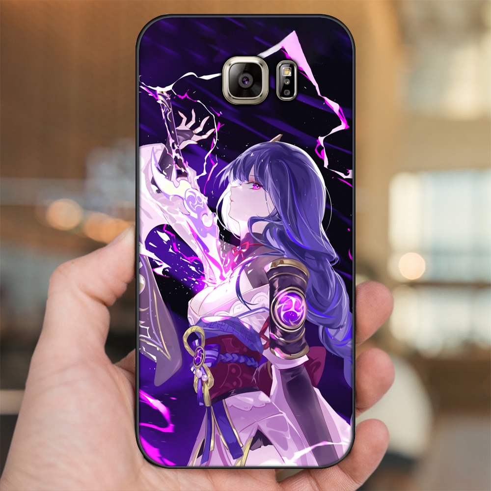 Ốp lưng Samsung Note 5 viền đen in hình Raiden Shogun Genshin Impact