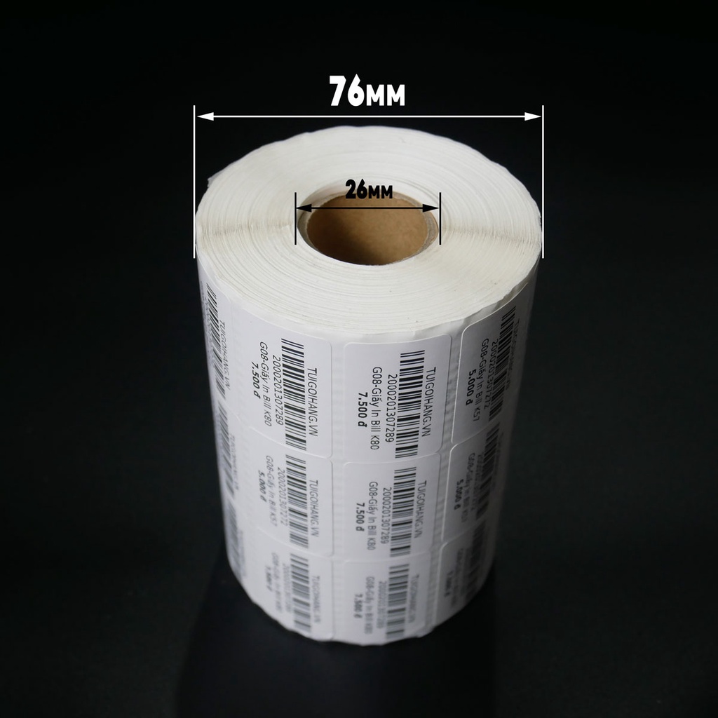 Giấy In Mã Vạch In Barcode 1 Tem, 2 Tem, 3 Tem Các Kích Thước 100x22, 70x22, 60x40, 50x30 Giá Tốt