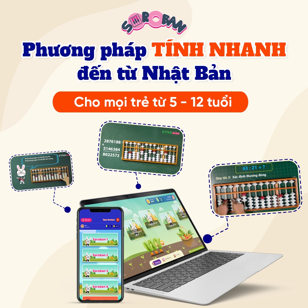 Tính toán nhanh Kyna Soroban cho trẻ 5-12 tuổi