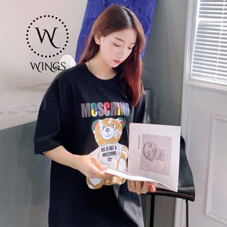 Áo thun nữ fom rộng oversize moschino paint full box