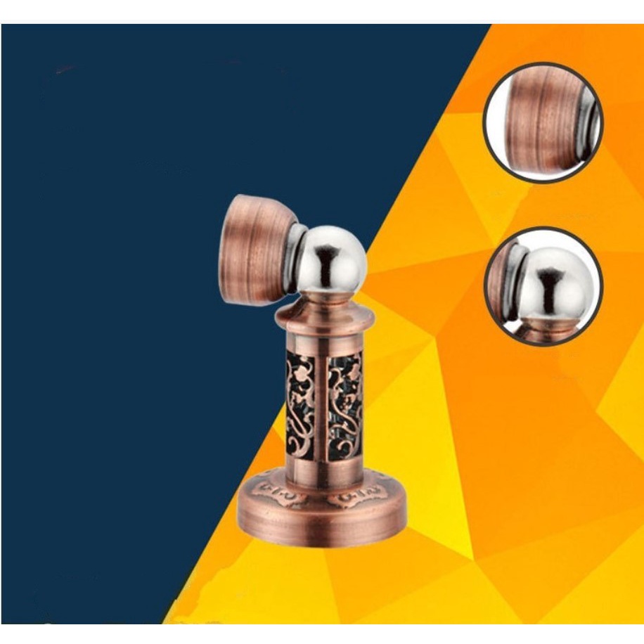 Hít chặn cửa nam châm chống va đập 2 chi tiết hoa văn chạm khắc rỗng độc đáo, hít cửa bền đẹp an toàn cho gia đình